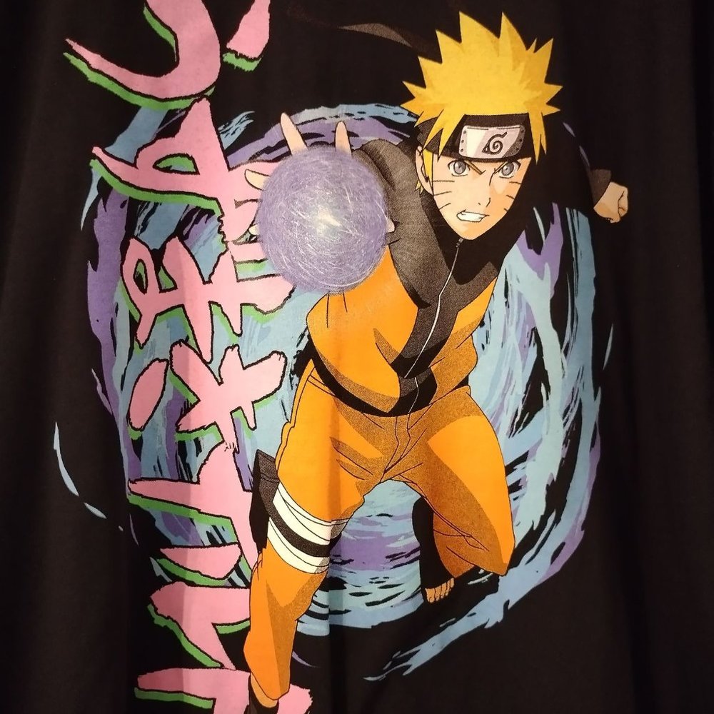 New Naruto Graphic Print Black Tshirt Size 4X NWOT